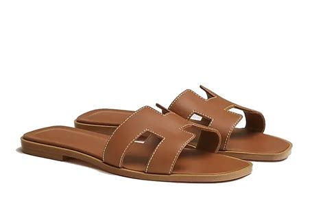 hermès slippers bruin